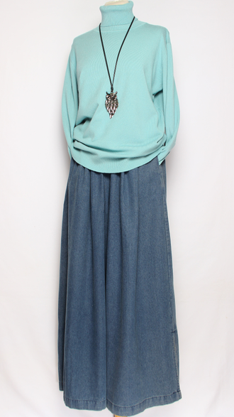 Свитер "ГЛАДКИЙ С ДЛИННЫМ РУКАВОМ " 7802  бордовый, джинс, черный, т.синий, голубой р.48-52