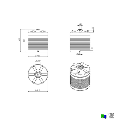 Емкость Экопром ЭВЛ 2000 л черная