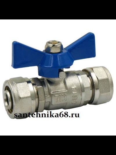 Кран шаровой латунный с цангой Tim Rif мп 16х16 16х1/2 вн.р. 16х1/2 н.р. BV206-02N