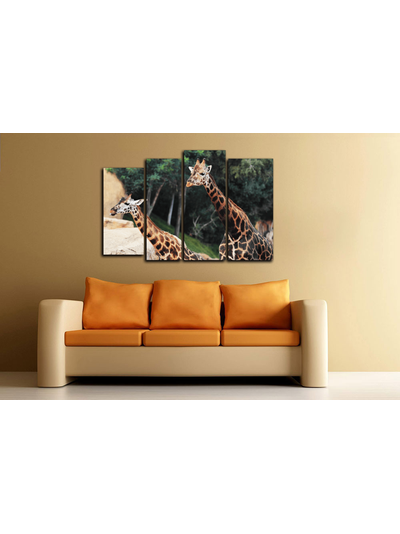 Модульная картина "Дружные жирафы"
