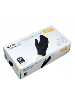 Перчатки одноразовые нитриловые, черные, 100 шт. в упаковке