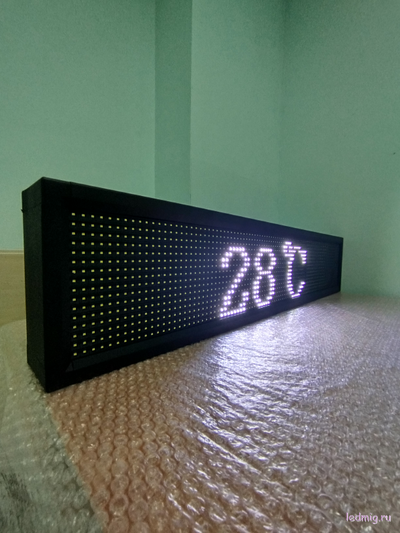 Уличные часы-[88:88:88]-дата-t-210х1010мм (белый цвет)
