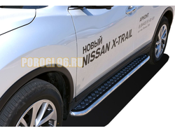 Пороги с накладным листом	d53 для Nissan X-trail T32 (2015-)