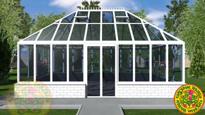 Английская теплица из стекла и алюминия ПЛИМУТ КРИСТАЛ - Красивые теплицы