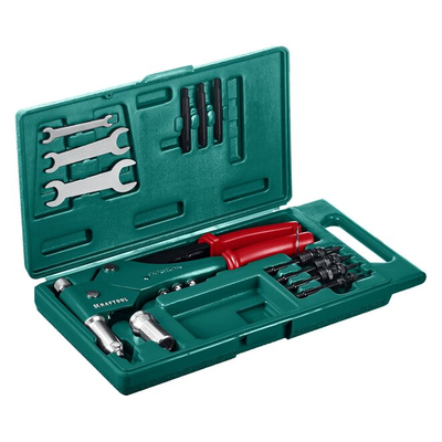 Заклепочник в кейсе KRAFTOOL Combo3-M6, 360°, 3 вида заклёпок (31178_z01)