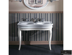 SIMAS Lante Комплект мебели, консоль с двойной раковиной. зеркало овальное, 120см, Цвет: bianco
