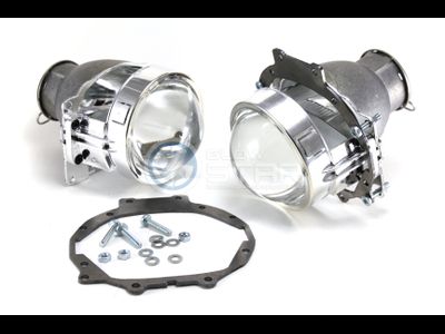 Комплект Hella R моно H7 с рамками для замены штатных ксеноновых / галогенных линз автомобиля Mitsubishi Pajero 4 (2006 - 2014)