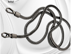 Металлическая цепочка для сумки, длина 120 см, ширина 6 мм, толщина 3 мм, цена за 1 шт, цвет темный никель