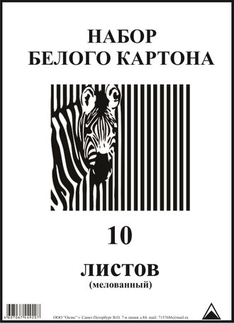 Набор Белого картона 10л (Мелованный)