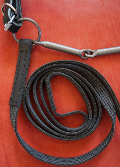 Узда кожаная с ременным поводом