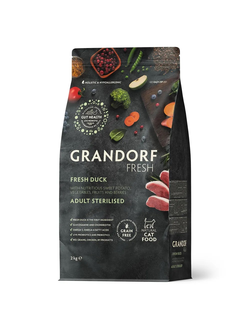 Grandorf Fresh для стерилизованных кошек и кастрированных котов с уткой и бататом, 2 кг