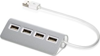 USB-концентратор Perfeo USB-HUB 4 Port, (PF-HYD-6096 Silver)