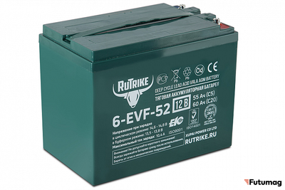 Тяговый аккумулятор RuTrike 6-EVF-52 (12V52A/H C3)