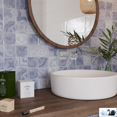 Плитка настенная Gracia Ceramica Folk blue square wall 02 25 х 60 см голубой мозаика