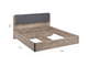 Кровать Стокгольм, гранж песочный/железный камень, разный размер