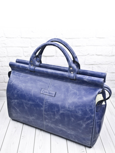 Кожаный саквояж Veano blue (арт. 4004-07)