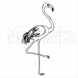 Штамп для скрапбукинга розовый фламинго для раскрашивания