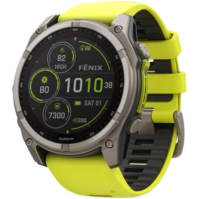 Часы Garmin Fenix 8 —51mm Solar Sapphire Titanium Amp Yellow / Graphite