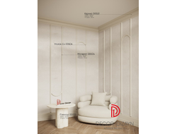 Угловой элемент DECOR-DIZAYN C4-DD634 к молдингу DD634, из дюрополимера, под покраску, 1шт