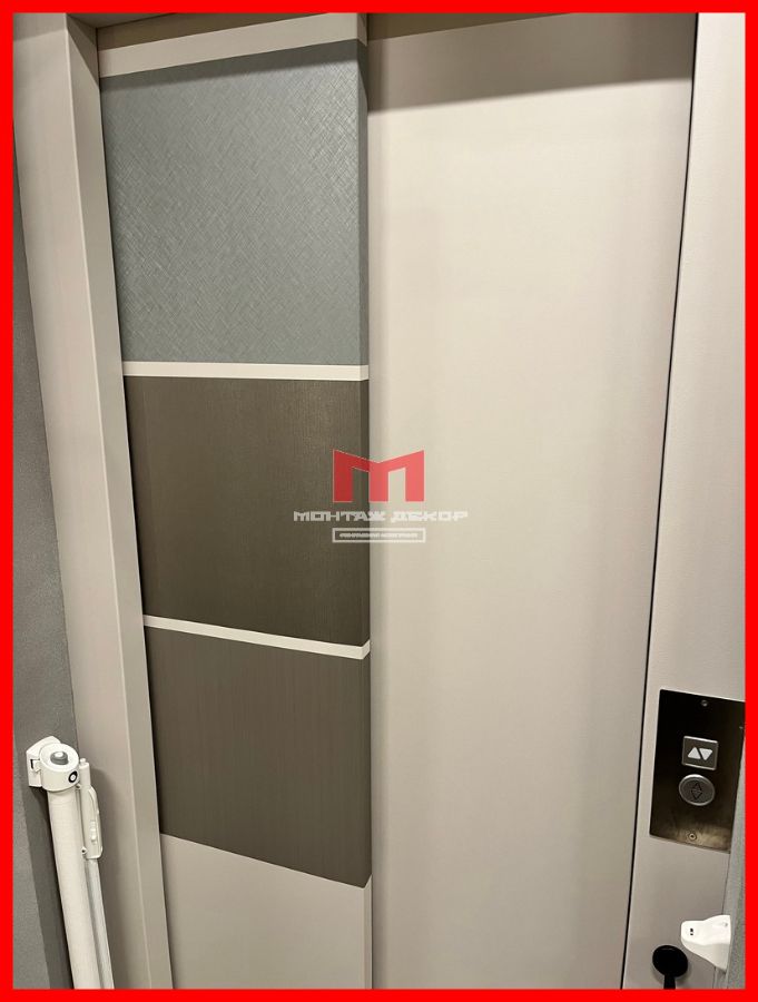 Тестовая оклейка створок лифта плёнкой SOIF