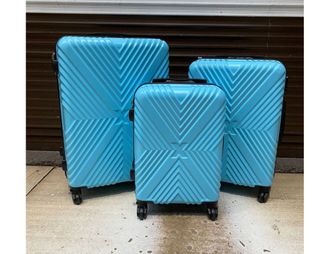 Комплект из 3х чемоданов ABS Х-образный S,M,L голубой