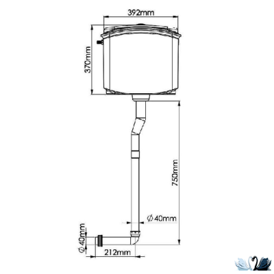 Бачок Nova Plastik NV 4092 пластиковый навесной, с кнопкой, сливной для унитаза или чаши Генуя. Арматура кнопочная
