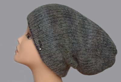 Шапка бини вязаная Vizio Италия 6186 темно - серая