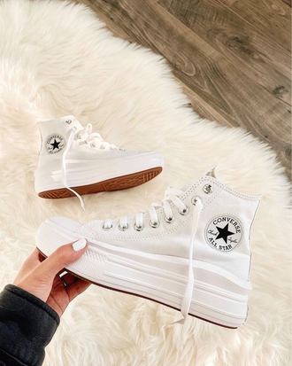 Кеды Converse на платформе высокие белые