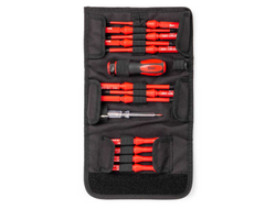 Диэлектрическая отвертка VDE со сменными битами, 13 шт. серия ПРОФИ для работ под напряжением до 1000 В, стандарт VDE