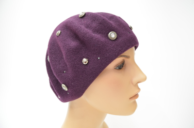 Фетровый берет стразы