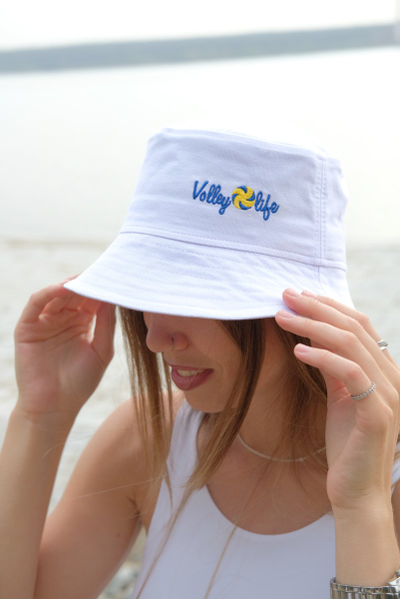 Панама взрослая белая (логотип Volleylife)