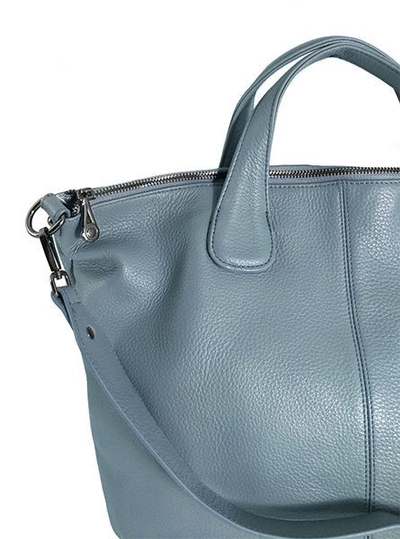 (АРТИКУЛ: 9912/8) СУМКА ЖЕНСКАЯ, БОЛЬШАЯ, НАТУРАЛЬНАЯ КОЖА, ГОЛУБАЯ, С ШИРОКИМ ПЛЕЧЕВЫМ РЕМНЕМ