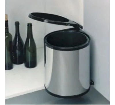 Ведро для мусора ALBIO навесное круглое, нержавеющая сталь 13 л