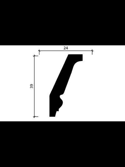 Потолочный плинтус DECOR-DIZAYN DD24, из дюрополимера, под покраску, ударопрочный, 2 метра