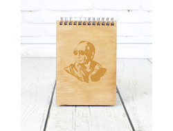 Скетчбук деревянный Путин, Россия №1