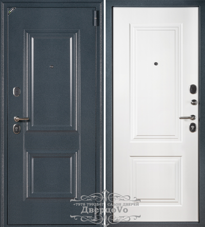 КАНТАТА 85 мм. ДВУХКОНТУРНАЯ. СЕРЫЙ БУКЛЕ/ БЕЛЫЙ МАТОВЫЙ