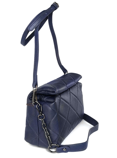 (АРТИКУЛ: 9908/2) СУМКА ЖЕНСКАЯ, НЕБОЛЬШАЯ, НАТУРАЛЬНАЯ КОЖА, ТЕМНО-СИНЯЯ, С ДВУМЯ ПЛЕЧЕВЫМИ РЕМНЯМИ