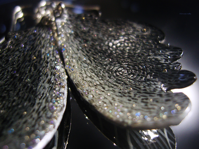 "Ночная вьюга", волшебные эльфийские серьги-крылышки с хрусталиками