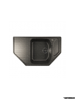 Мойка из искусственного мрамора MIXLINE ML-GM24 угловая с крылом 490*780*170мм