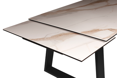 LEONARDO черный / керамика calacatta 200(+50+50)x100