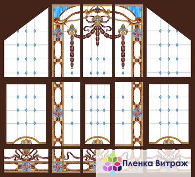 Витражная пленка, витражная пленка самоклеющаяся под заказ,пленочный витраж с классическим рисунком