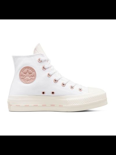 Кеды Converse Chuck Taylor All Star Lift Platform Crafted Canvas белые высокие на платформе 572709C