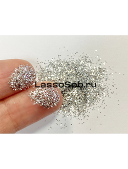 Глиттер блестки Серебро 0,4 мм вес 10 г