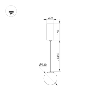 Светильник Arlight SP-BEADS-HANG-R130-10W  (BK, 250 deg, 230V)