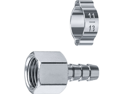 ЗУБР штуцер ?елочка?, 8 мм - 1/4?F, переходник с обжимным хомутом, Профессионал (64923-1/4-08)