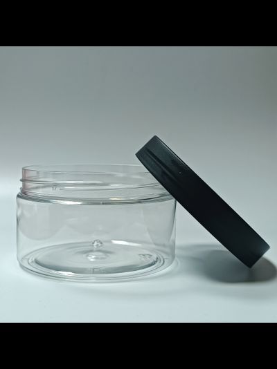 Банка PET 300мл прозрачный с черной крышкой, арт. 300/25-135А3