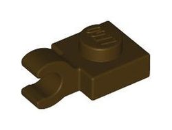 Plate, Modified 1 x 1 with Open O Clip Horizontal Grip, Dark Brown (61252 6460688)