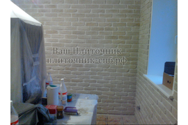 Облицовка стен клинкерной плиткой.