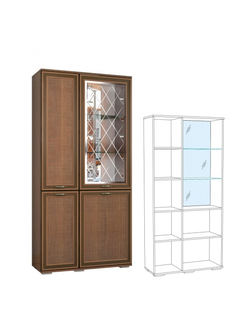 Шкаф с полками и витриной Ливорно ЛШ-6