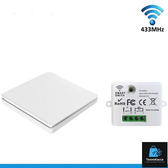 Сенсорный выключатель с модулем 433 МГц, WIFI 2 в 1, голосовая функция, белый